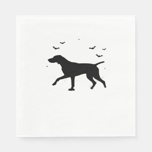 ドイツン・ショートヘアード・ポインター 犬 ハロウィーン 月 シル スタンダードランチョンナプキン (正面)