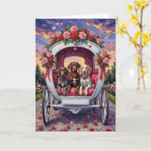 ドイツン・ショートヘアード・ポインター 犬 バレンタインデー カード (黄色い花)