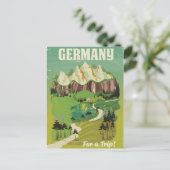 ドイツヴィンテージスタイル旅行ポスター ポストカード (スタンド正面)