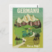 ドイツヴィンテージスタイル旅行ポスター ポストカード (正面/裏面)