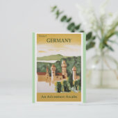 ドイツヴィンテージ城旅行ポスター ポストカード (スタンド正面)