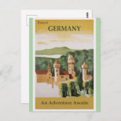 ドイツヴィンテージ城旅行ポスター ポストカード (正面/裏面)