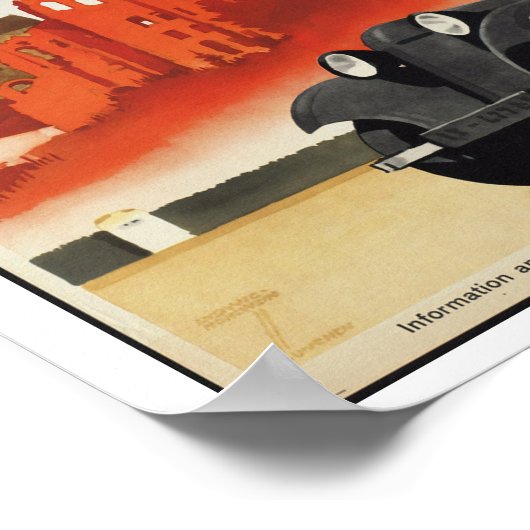 ドイツヴィンテージ旅行でモーターリング ポスター (角)