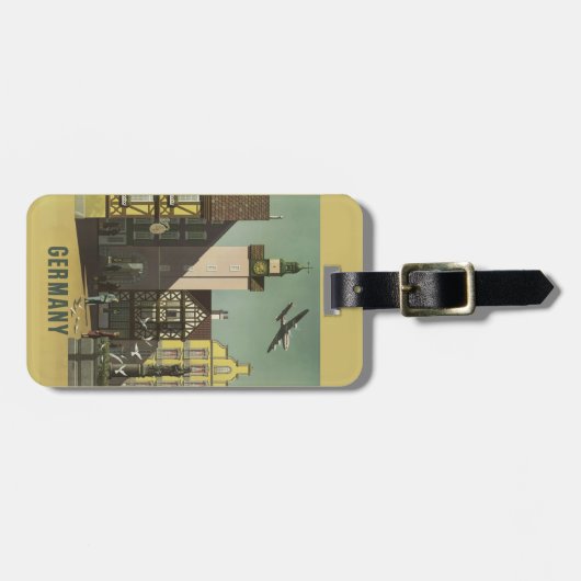 ドイツヴィンテージ旅行カスタムなラベル ラゲッジタグ (正面横)