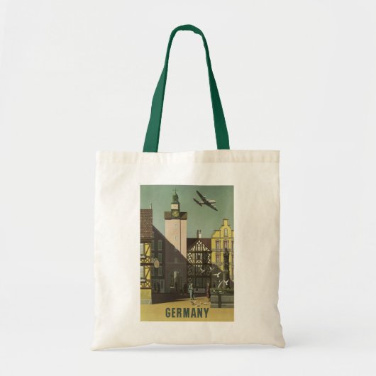 ドイツヴィンテージ旅行バッグ トートバッグ (正面)