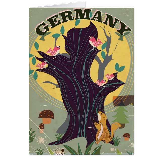 ドイツヴィンテージ風景旅行ポスター (正面)