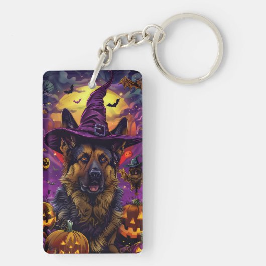 ドイツ不気味の羊飼いハロウィンウィッチカボチャ キーホルダー (裏面)