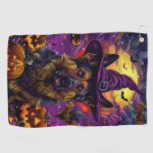 ドイツ不気味の羊飼いハロウィンウィッチカボチャ ゴルフタオル (横)