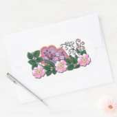 ドイツ中世の花オーナメント 楕円形シール (封筒)