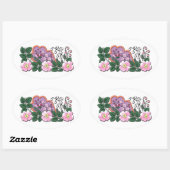 ドイツ中世の花オーナメント 楕円形シール (シート)