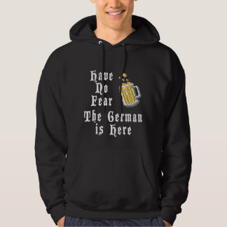ドイツ人が黒いTシャツここにいる恐れを持たないで下さい パーカ