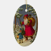 ドイツ人のサンタのクリスマスオーナメント セラミックオーナメント (右)