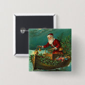 ドイツ人のサンタのクリスマスボタン 缶バッジ (正面&裏面)