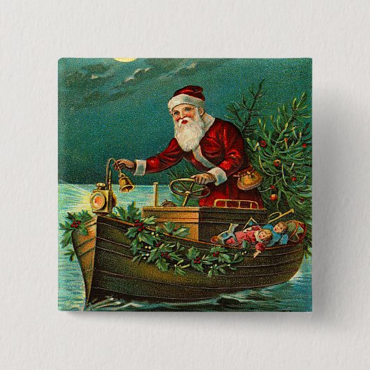 ドイツ人のサンタのクリスマスボタン 缶バッジ (正面)