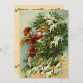 ドイツ人のサンタの妖精のクリスマスカード シーズンカード (正面/裏面)