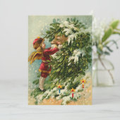 ドイツ人のサンタの妖精のクリスマスカード シーズンカード (スタンド正面)