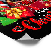 ドイツ人のシェパードに聖降誕祭のサンタドッグを頼む ポスター (角)