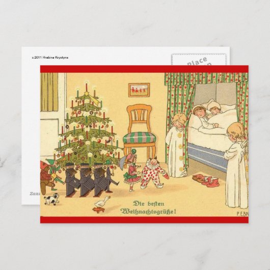 ドイツ人のドイツのクリスマスカード シーズンポストカード (正面/裏面)