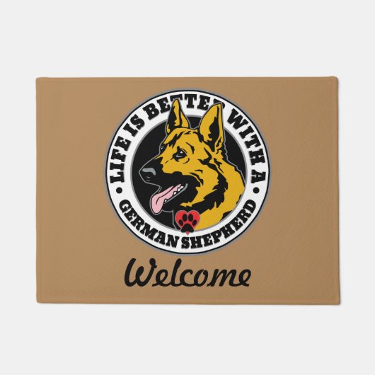 ドイツ人のパーソナライズされた羊飼いの方が好い ドアマット (正面)