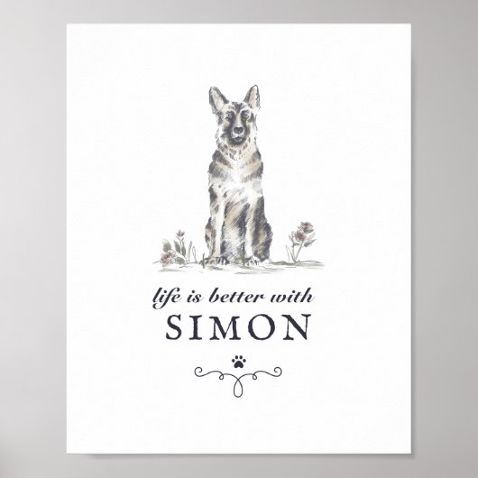 ドイツ人の羊飼いの生活は犬の方がカスタム好い ポスター (正面)