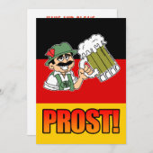 ドイツ人のProstのハーフパンツの人のパーティーの招待 招待状 (正面/裏面)