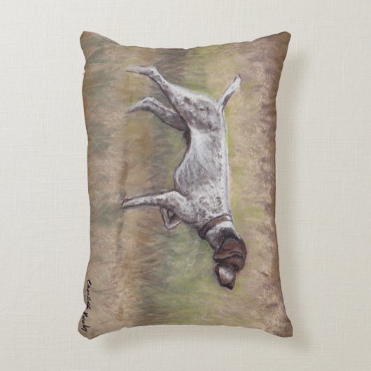 ドイツ人のShorthairのポインター犬の芸術の枕 アクセントクッション (正面(垂直))