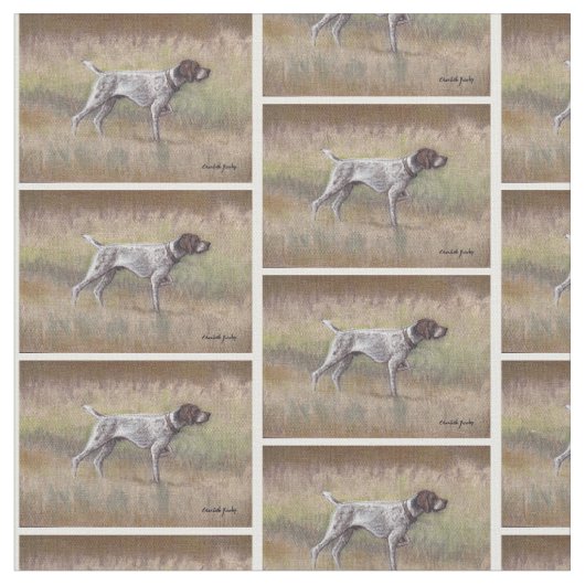 ドイツ人のShorthairのポインター犬の芸術の生地 ファブリック (クローズアップ)