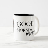 ドイツ人ボクサーのクローズアップMagあなたの名前 ツートーンマグカップ (正面右)