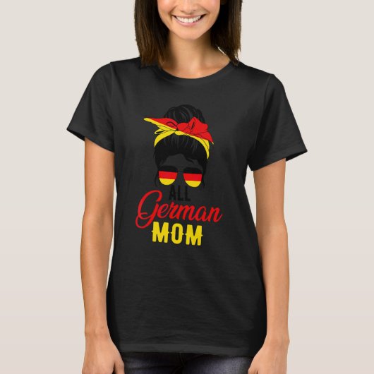 ドイツ人ママのためのドイツ国旗 Tシャツ (正面)
