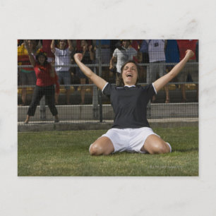 ドイツ人女性サッカー祝選手のゴール ポストカード