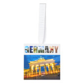 ドイツ休暇ドイツ旅行写真クリスマス キューブオーナメント (正面)