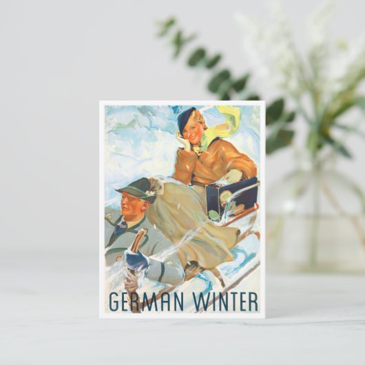 ドイツ冬のヴィンテージ旅行はがき ポストカード (スタンド正面)