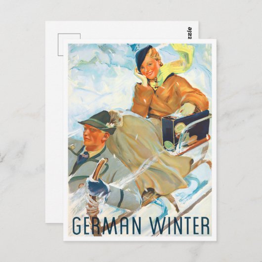 ドイツ冬のヴィンテージ旅行はがき ポストカード (正面/裏面)