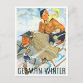 ドイツ冬のヴィンテージ旅行はがき ポストカード (正面)
