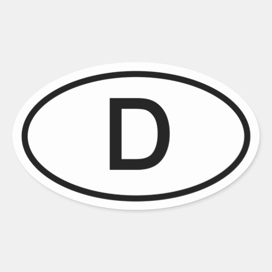 ドイツ原産国オーバルデカール 楕円形シール (正面)