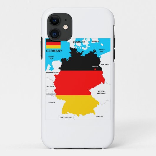 ドイツ国の政治地図の旗 Case-Mate iPhoneケース (裏面)