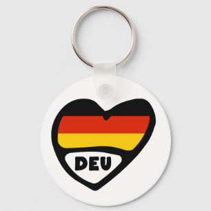 ドイツ国コードフラグハートキーリング、DEU キーホルダー