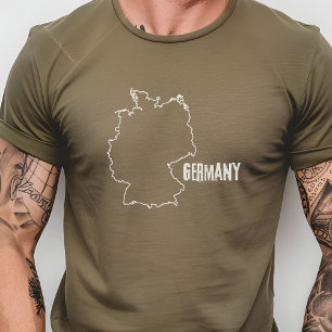 ドイツ国マップ概要ドイツの境界線 Tシャツ