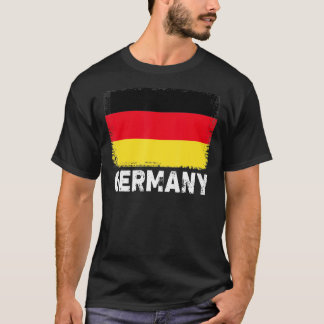 ドイツ国旗でドイツ人女性男性を支援 Tシャツ