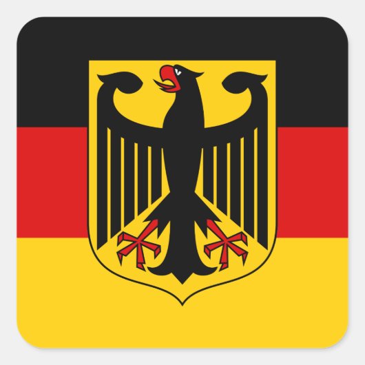ドイツ国旗とクレストシール（四角） スクエアシール (正面)