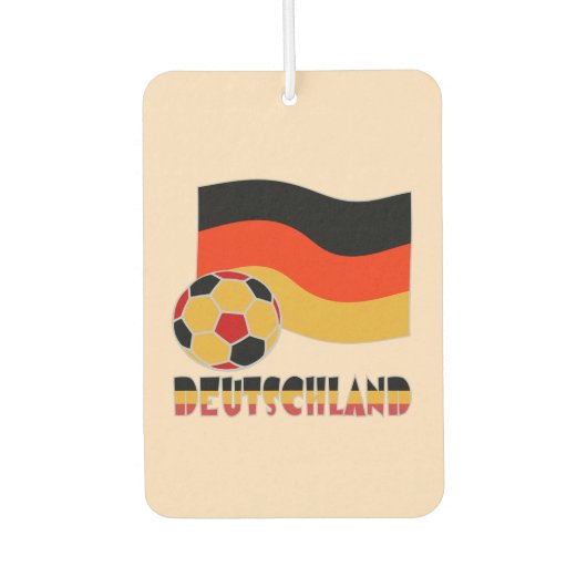 ドイツ国旗とサッカーボールグレイ縁ど カーエアーフレッシュナー (正面)