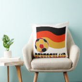 ドイツ国旗とサッカーボールグレイ縁ど クッション (椅子)