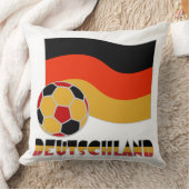 ドイツ国旗とサッカーボールグレイ縁ど クッション (ブランケット)
