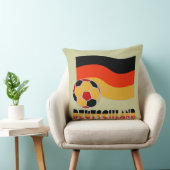 ドイツ国旗とサッカーボールグレイ縁ど クッション (椅子)