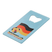 ドイツ国旗とサッカーボールグレイ縁ど クレジットカード栓抜き (正面アングル)