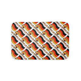 ドイツ国旗とサッカーボールグレイ縁ど バスマット