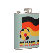 ドイツ国旗とサッカーボールグレイ縁ど フラスク (右)
