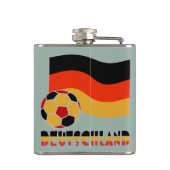ドイツ国旗とサッカーボールグレイ縁ど フラスク (裏面)