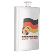 ドイツ国旗とサッカーボールグレイ縁ど フラスク (右)