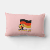 ドイツ国旗とサッカーボールグレイ縁ど ランバークッション (裏面)